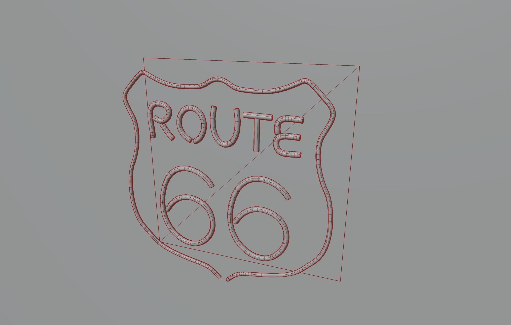 neon Route66 p2 decoration 3D model Low-poly 3D model_3