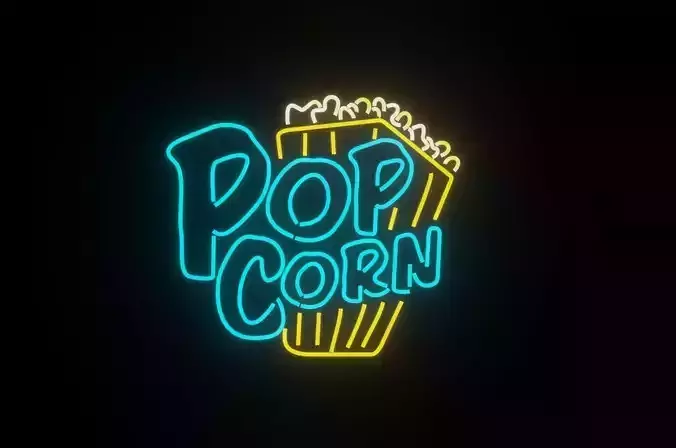 neon Popcorn p2 decoration 3D model