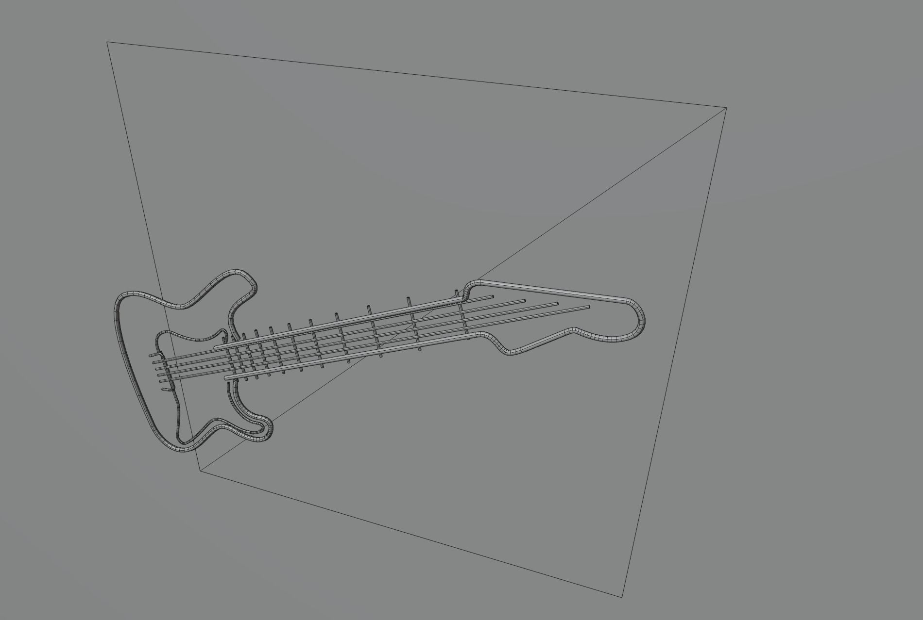 neon Guitar p2 decoration 3D model Low-poly 3D model_2