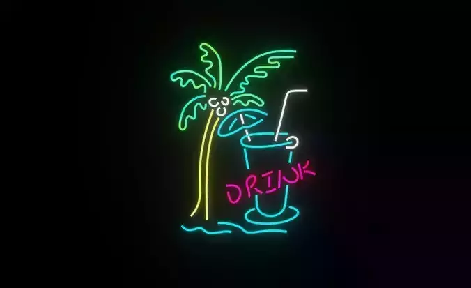 neon Drink 1 p2 decoration 3D model