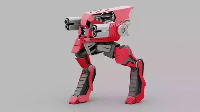 Raptor Combat Robot rigged character