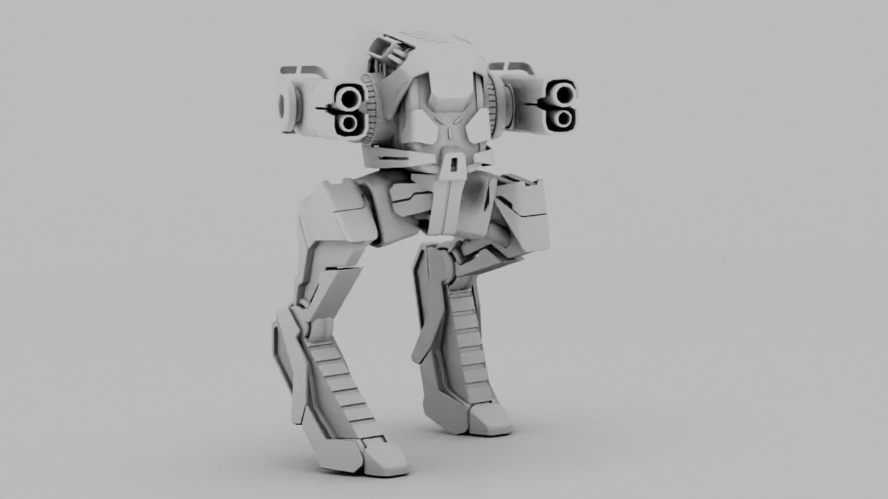 Raptor Combat Robot rigged character 3D model_13