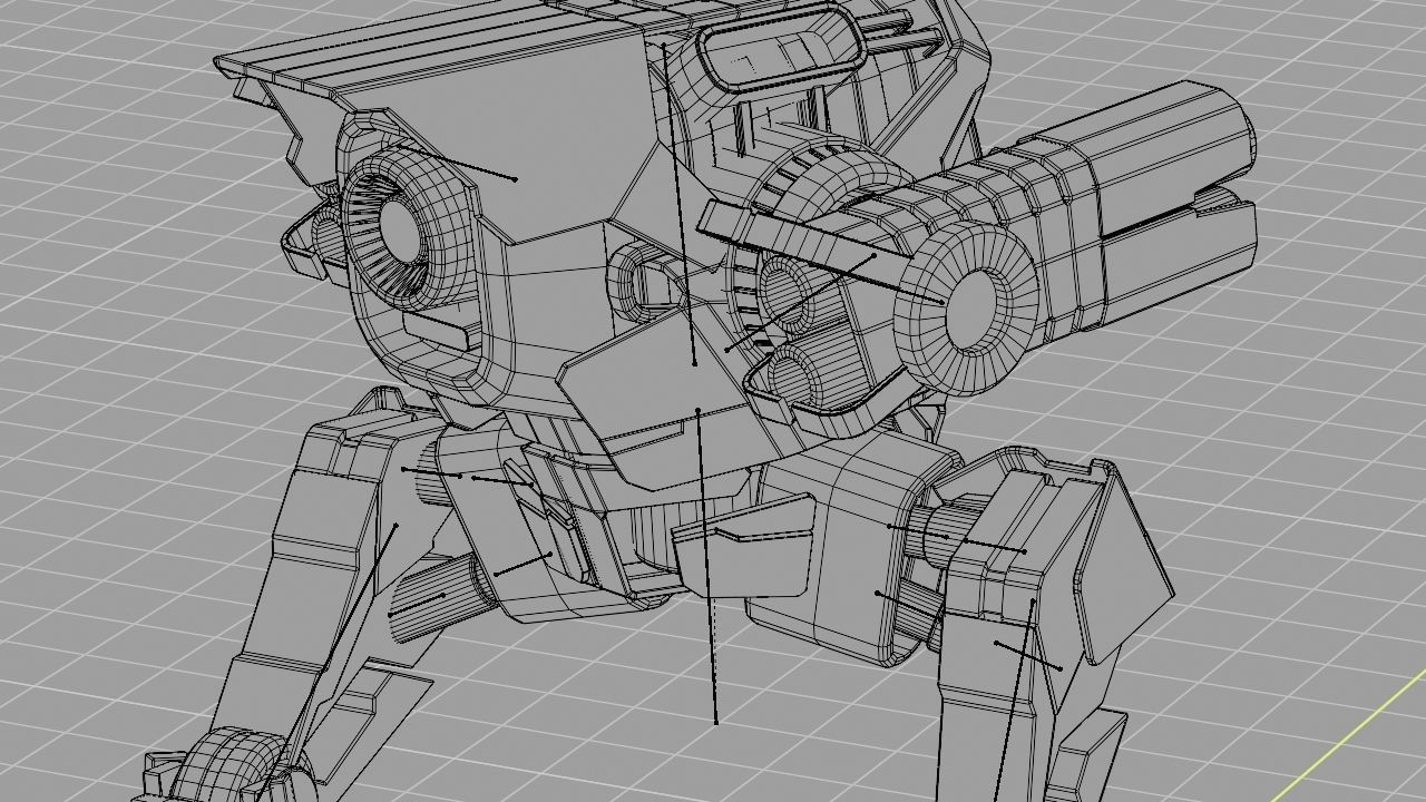 Raptor Combat Robot rigged character 3D model_18