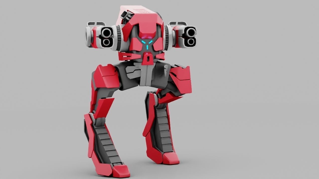 Raptor Combat Robot rigged character 3D model_8