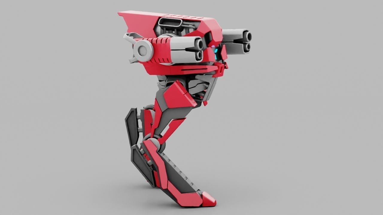 Raptor Combat Robot rigged character 3D model_3