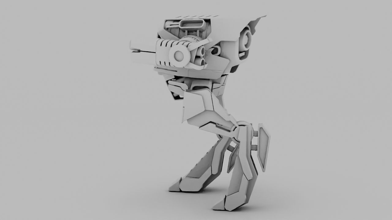 Raptor Combat Robot rigged character 3D model_10