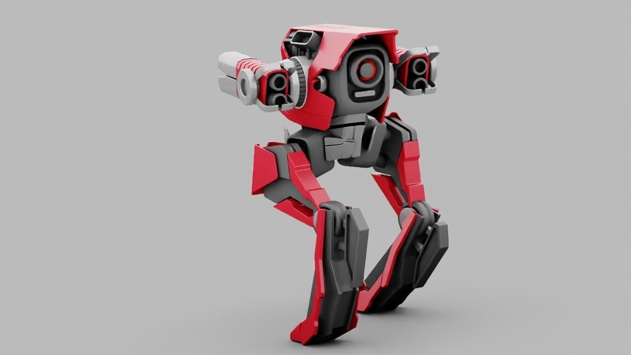 Raptor Combat Robot rigged character 3D model_6
