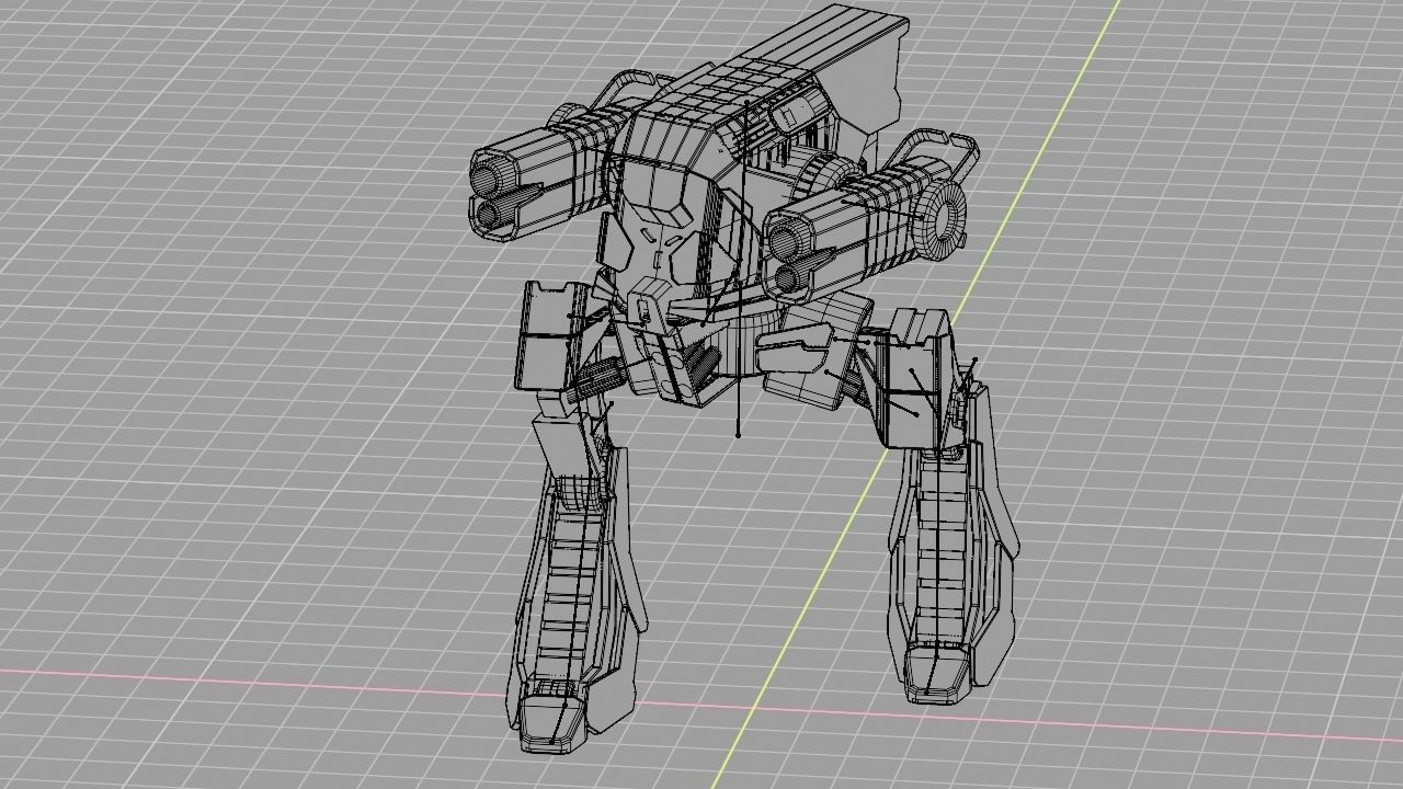 Raptor Combat Robot rigged character 3D model_16