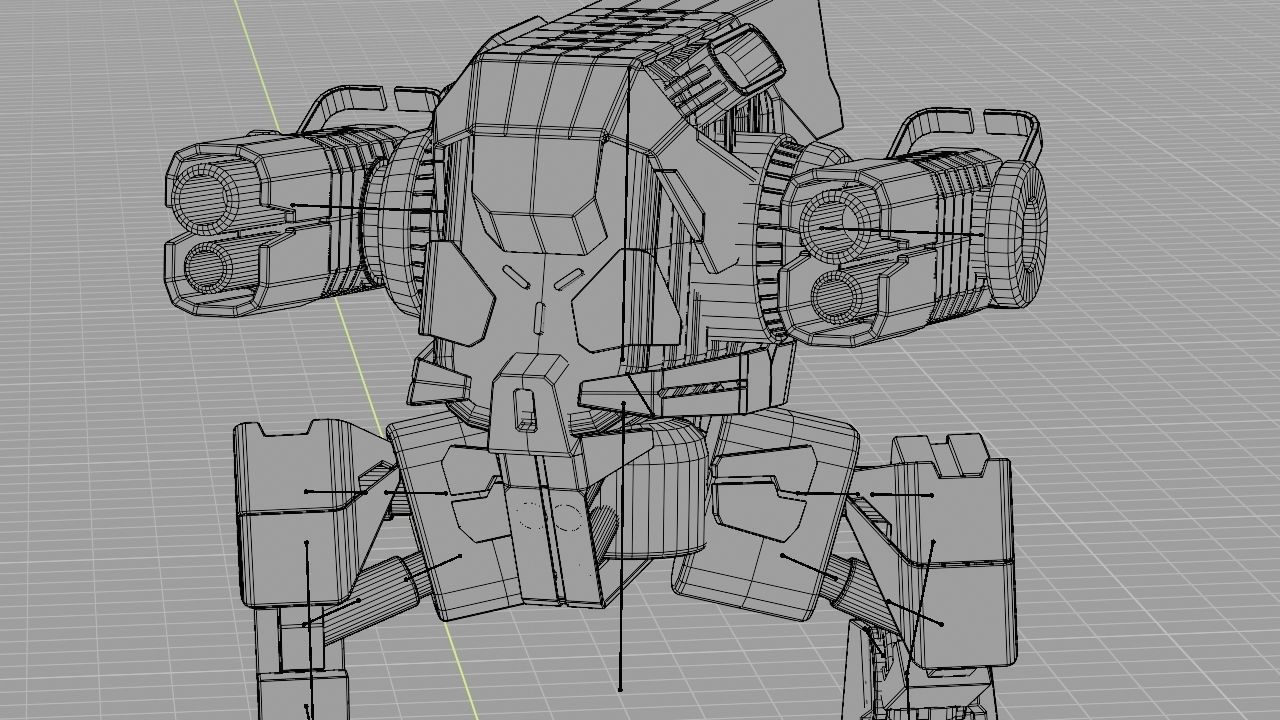 Raptor Combat Robot rigged character 3D model_19