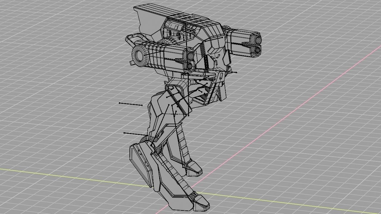 Raptor Combat Robot rigged character 3D model_17