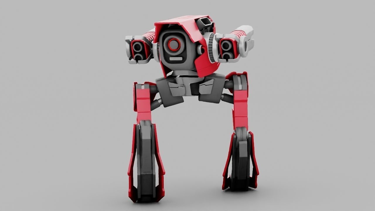 Raptor Combat Robot rigged character 3D model_5