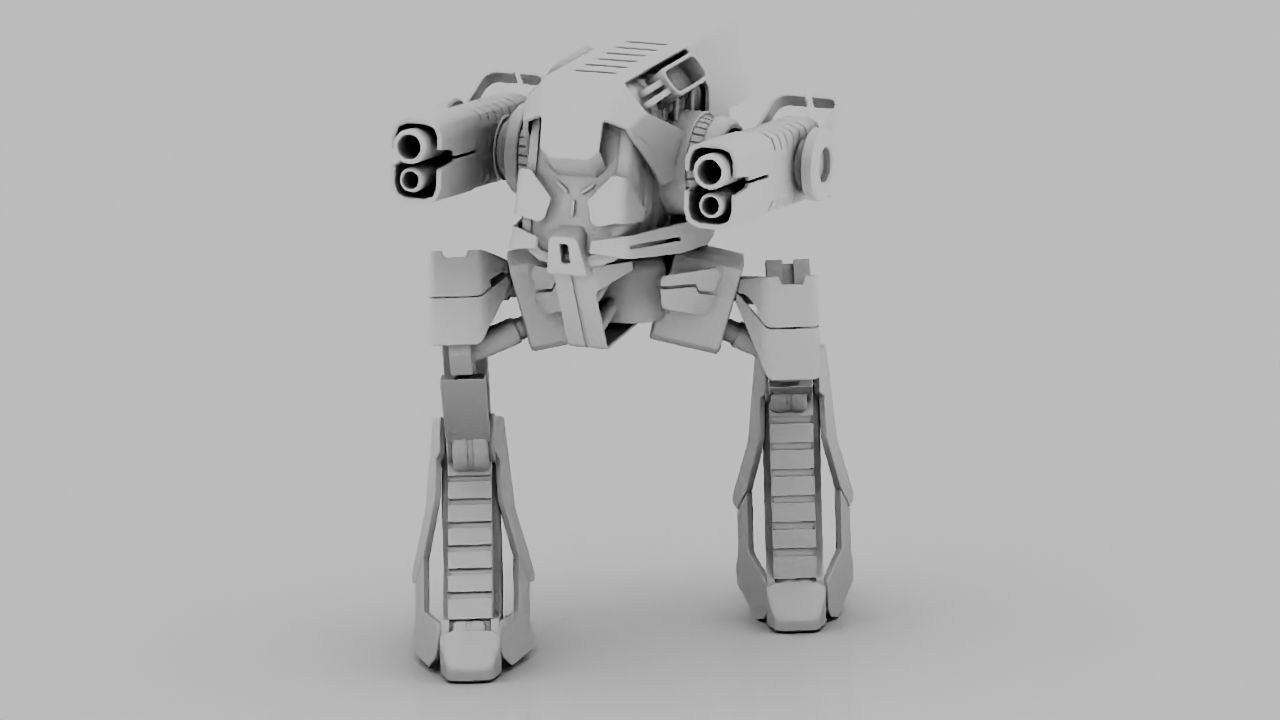 Raptor Combat Robot rigged character 3D model_12