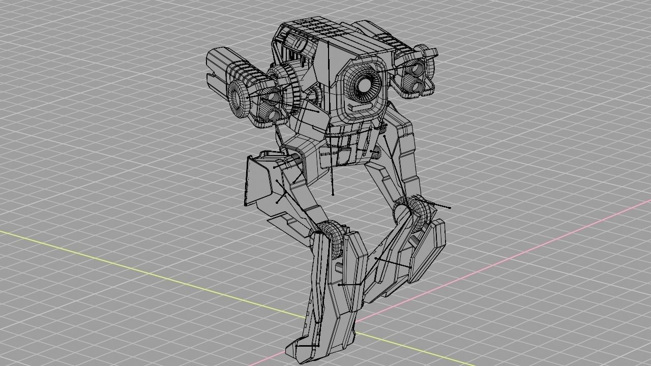 Raptor Combat Robot rigged character 3D model_14