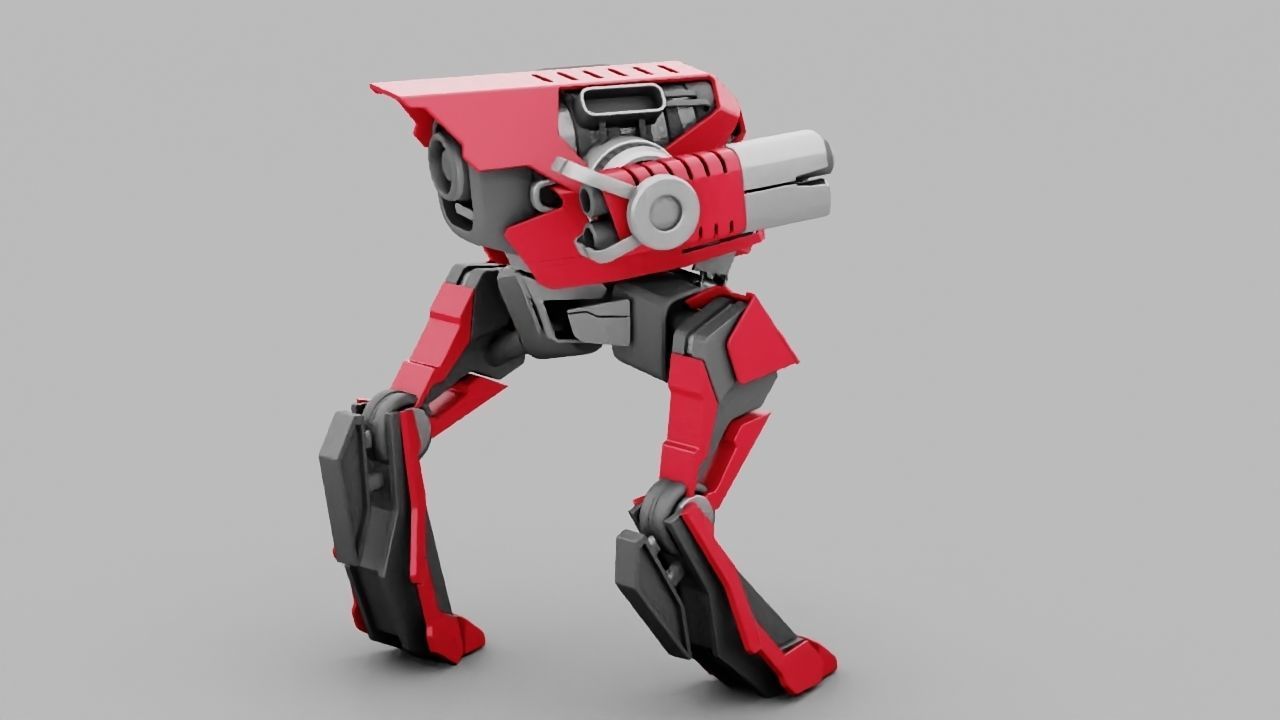 Raptor Combat Robot rigged character 3D model_4