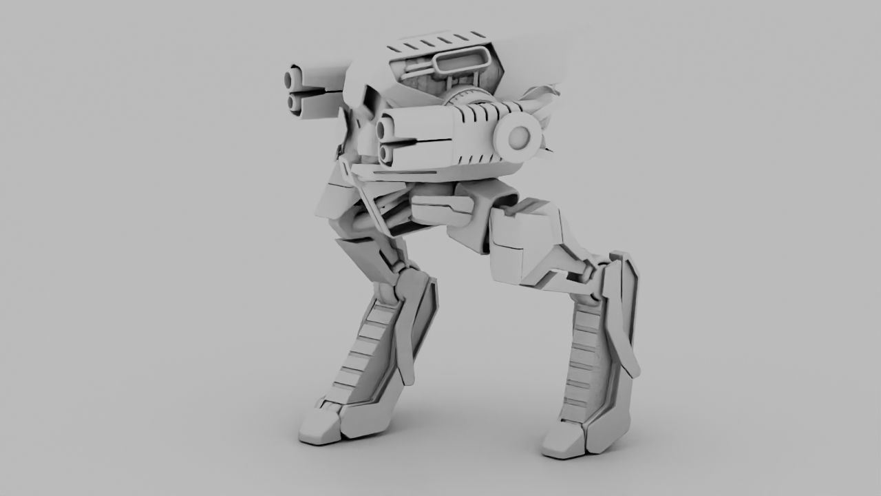 Raptor Combat Robot rigged character 3D model_11