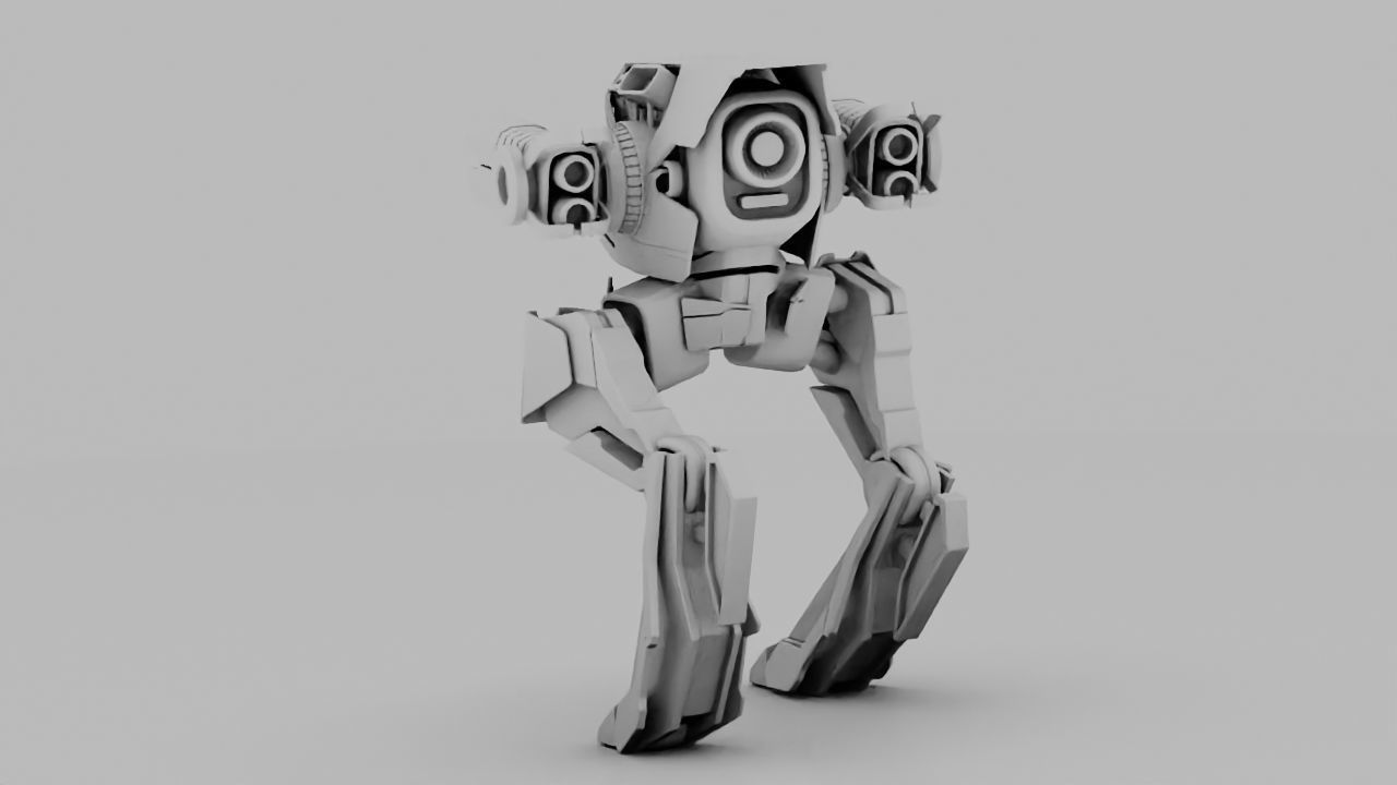 Raptor Combat Robot rigged character 3D model_9