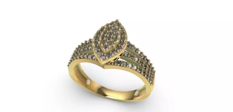 Marquise Diamond Look Ring 3D print model
