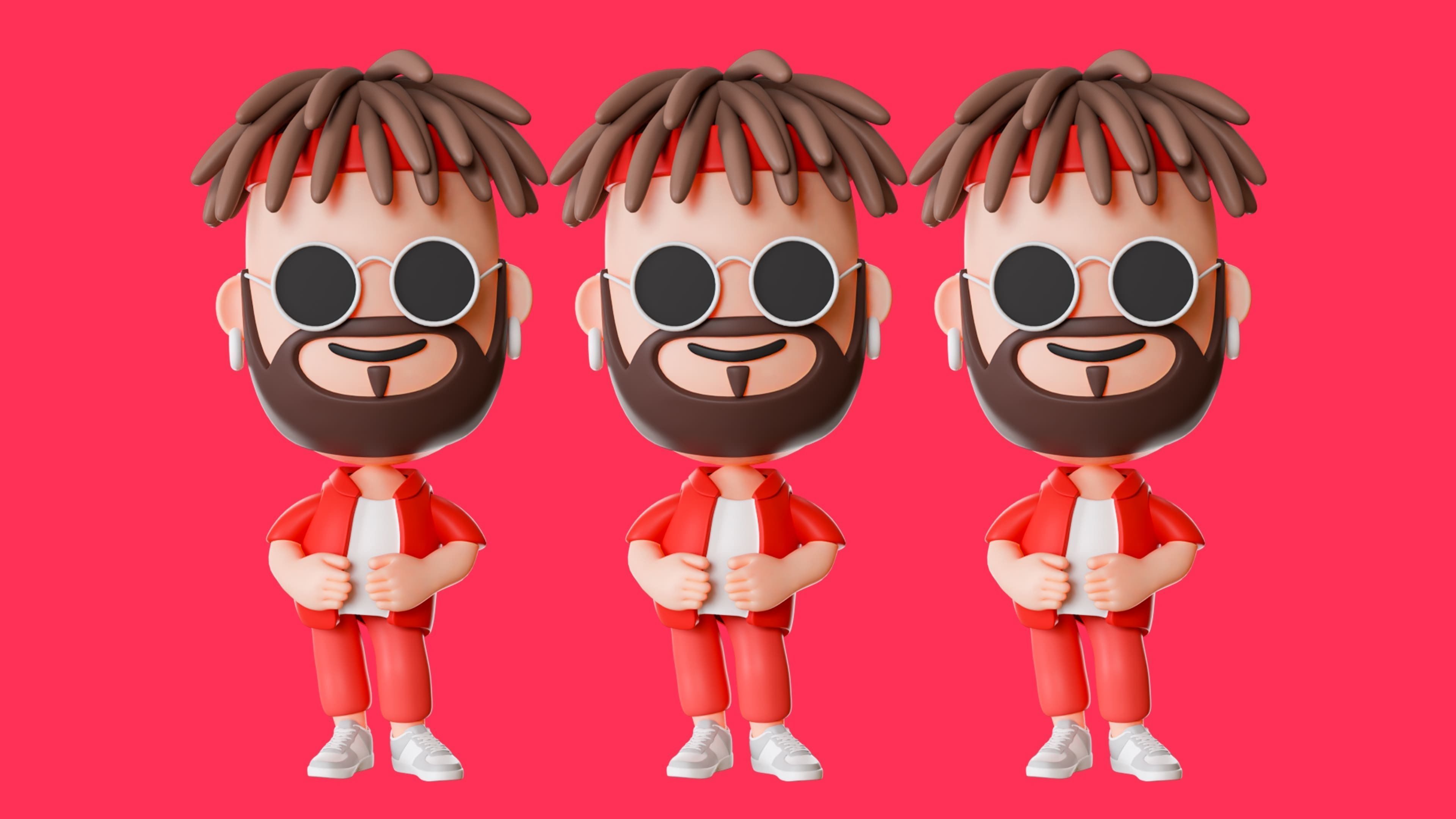 Cute Characters 4  Low-poly 3D model_17
