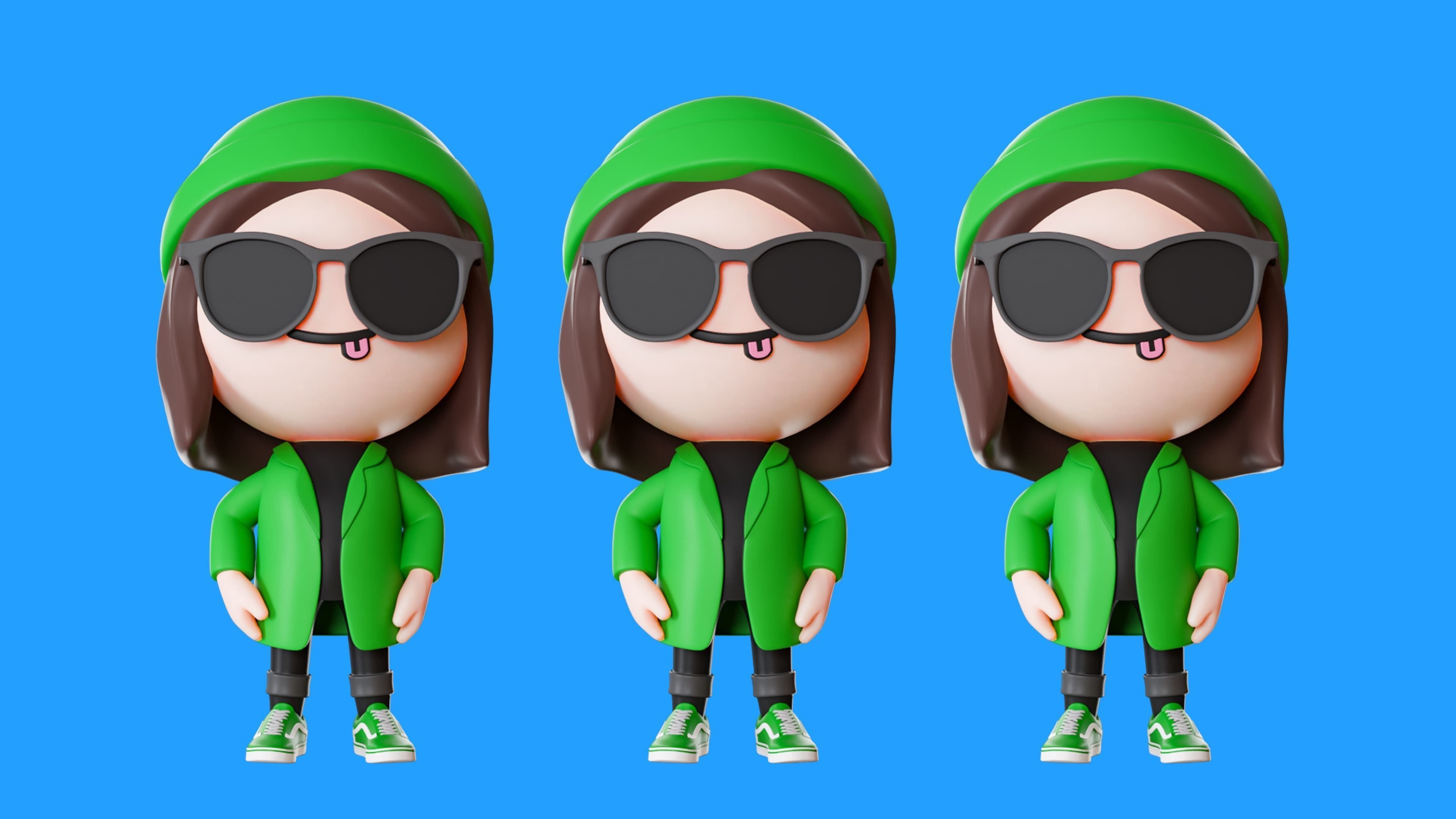 Cute Characters 4  Low-poly 3D model_21