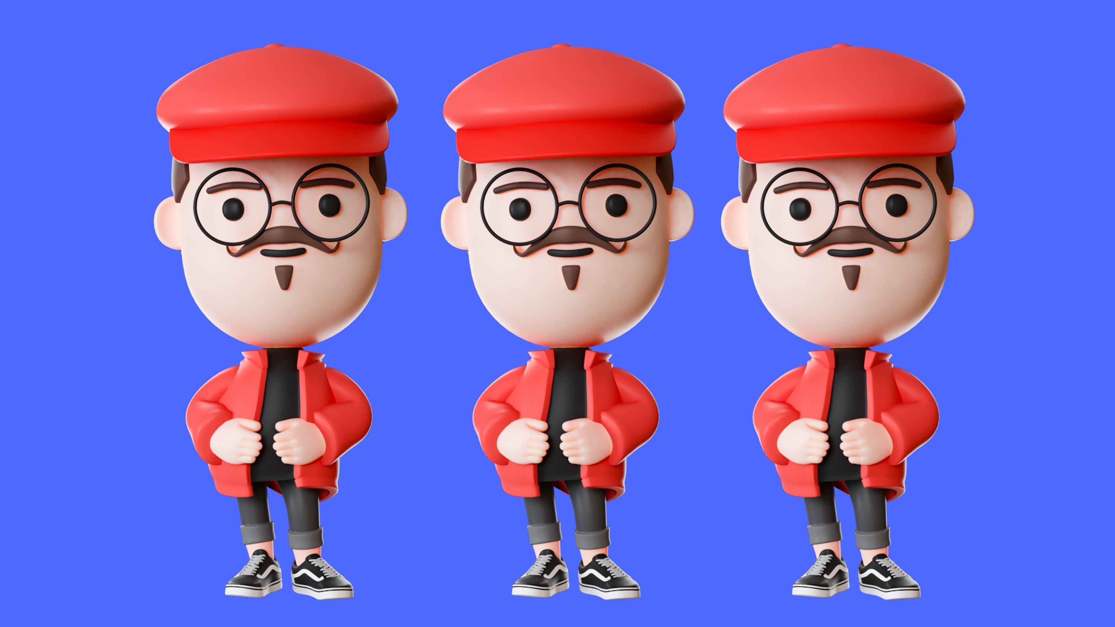 Cute Characters 4  Low-poly 3D model_20