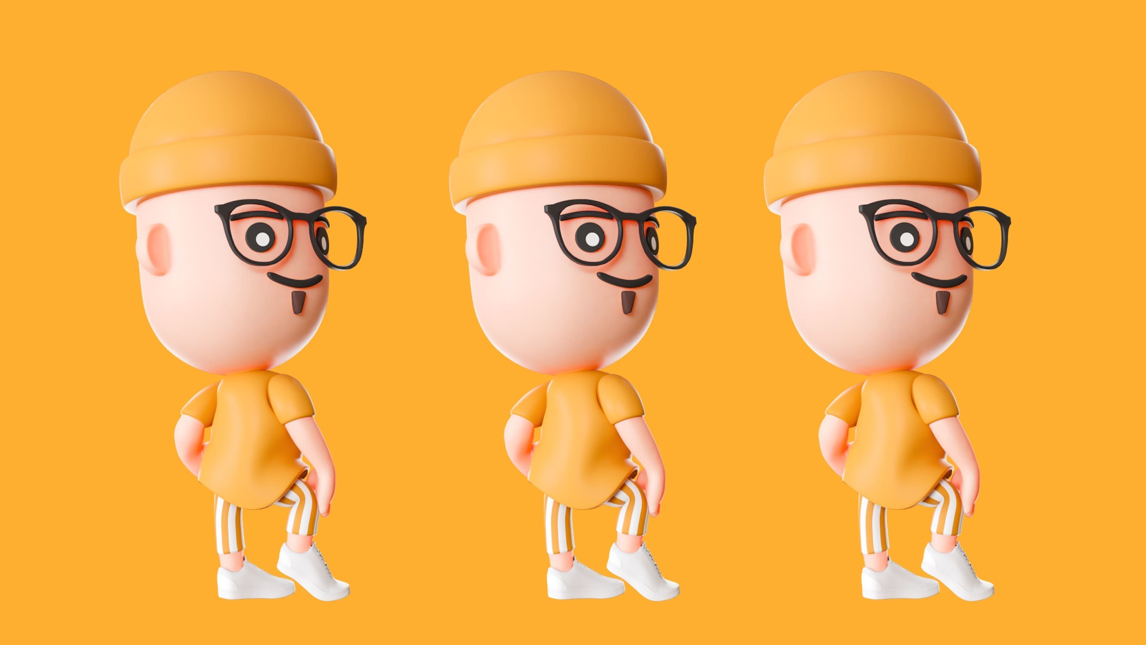 Cute Characters 4  Low-poly 3D model_16
