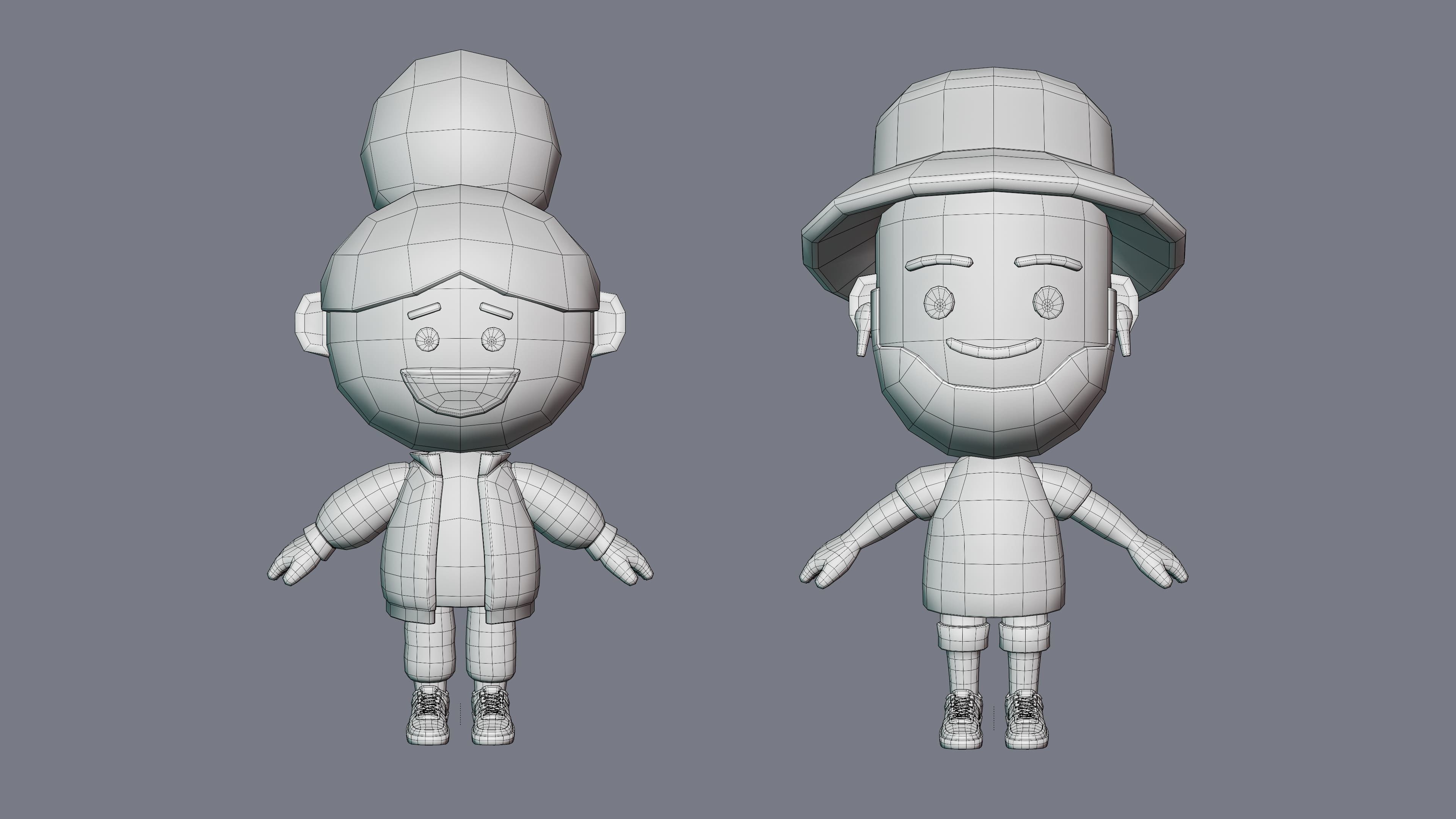 Cute Characters 4  Low-poly 3D model_23