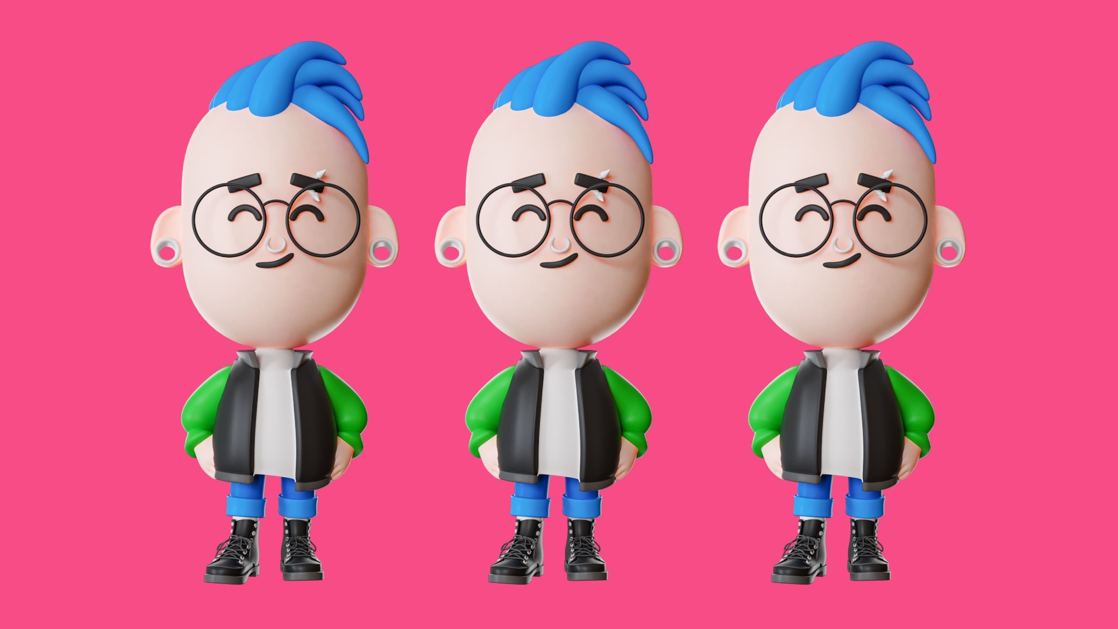 Cute Characters 4  Low-poly 3D model_22