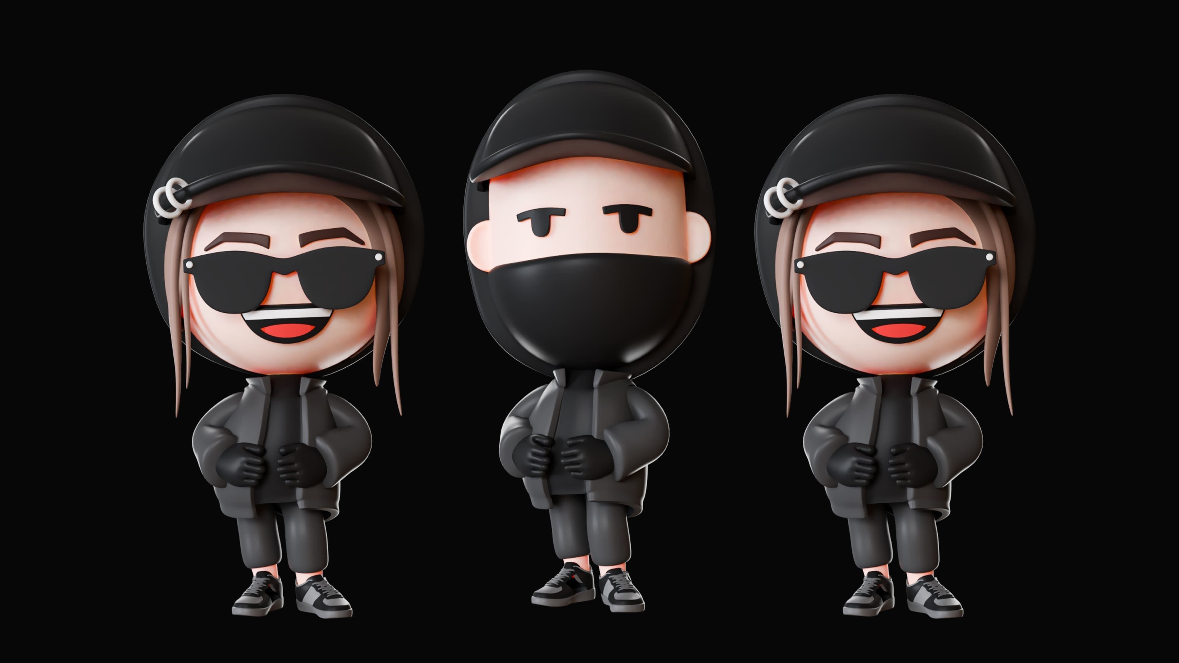 Cute Characters 4  Low-poly 3D model_19