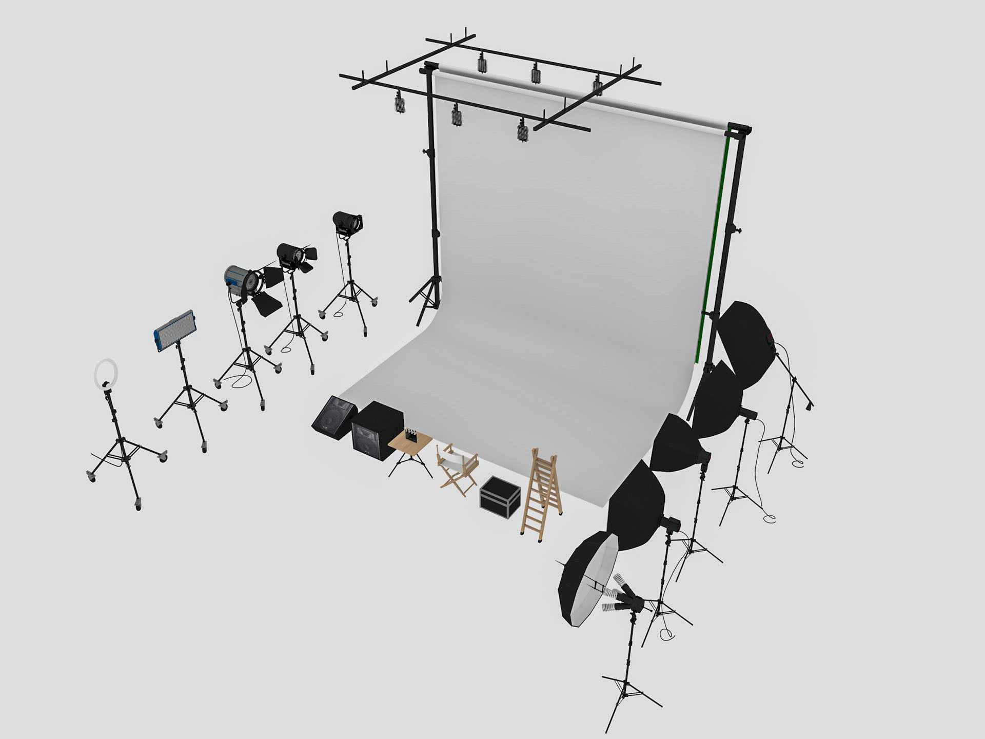 Studio Photography Lights 2 3D model_3