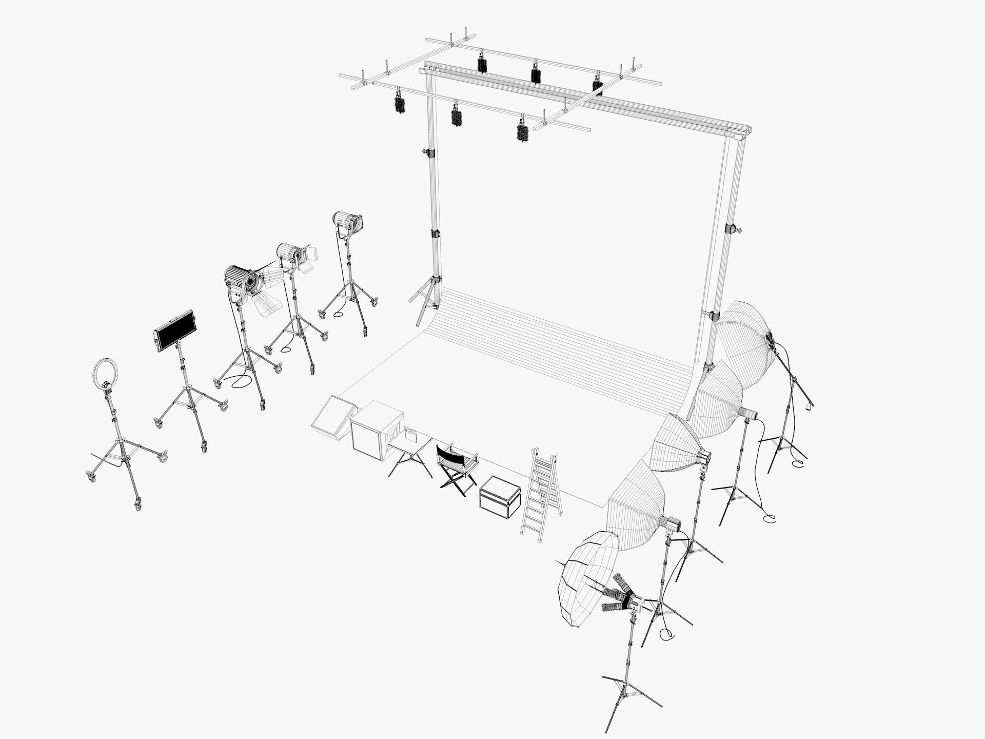 Studio Photography Lights 2 3D model_6