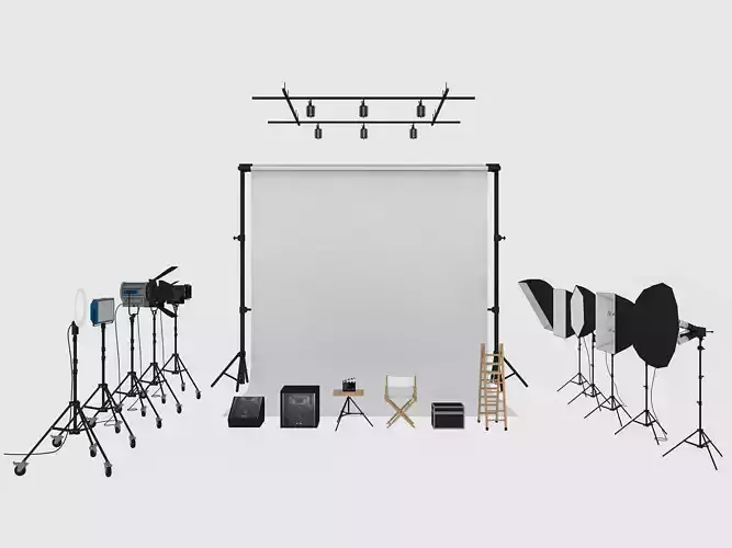 Studio Photography Lights 2 3D model