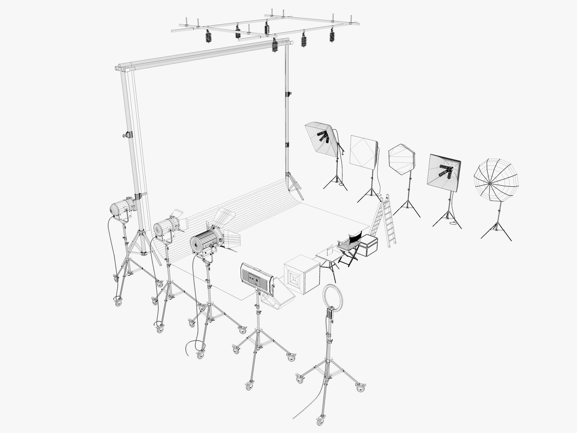 Studio Photography Lights 2 3D model_5