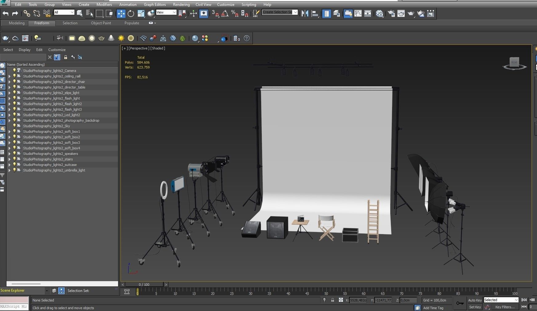 Studio Photography Lights 2 3D model_42