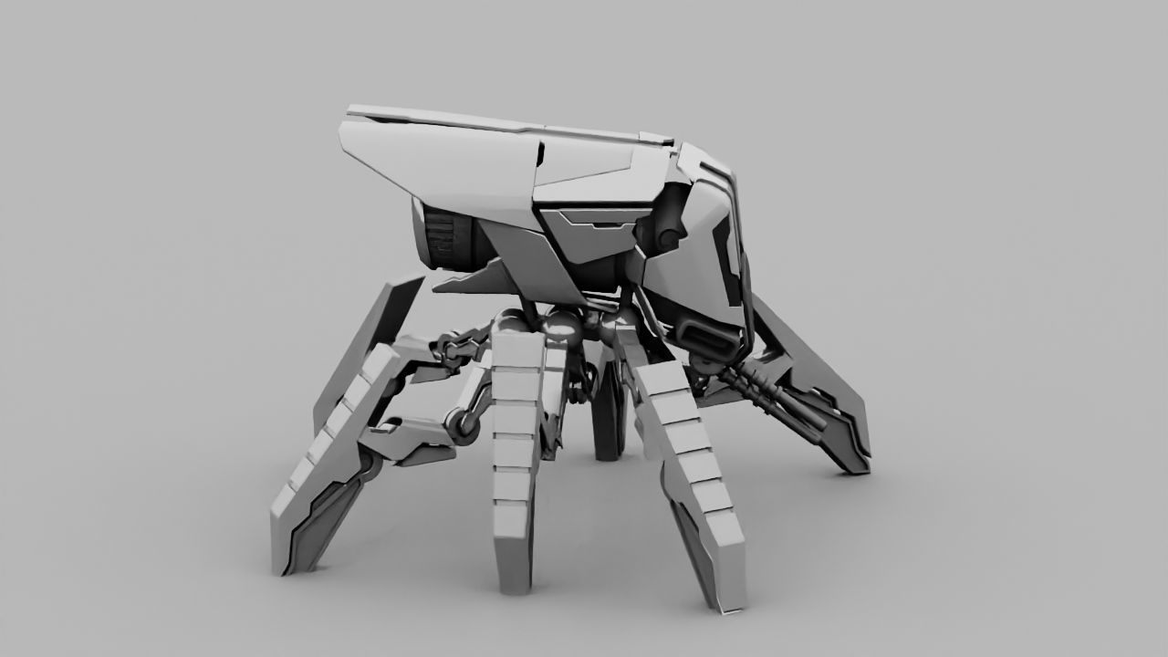Fly robot  rigged character 3D model_5