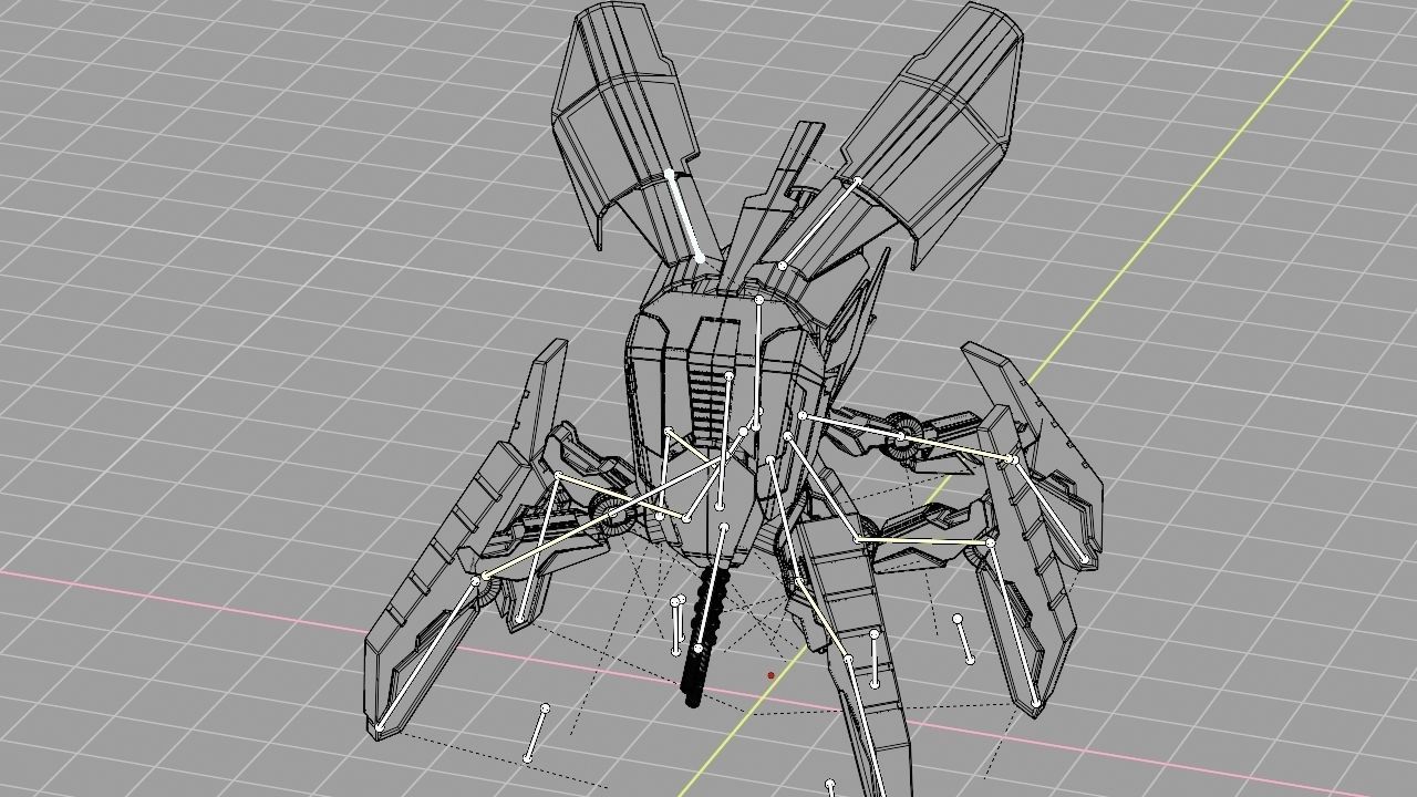 Fly robot  rigged character 3D model_20
