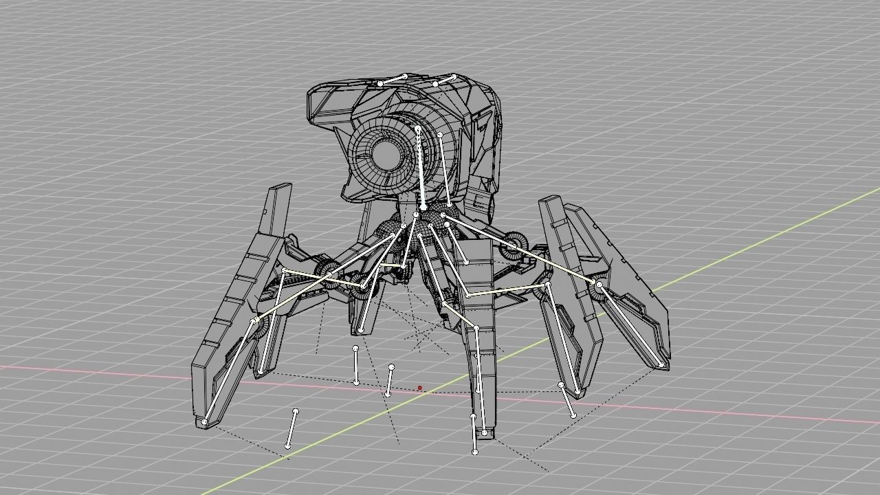 Fly robot  rigged character 3D model_19