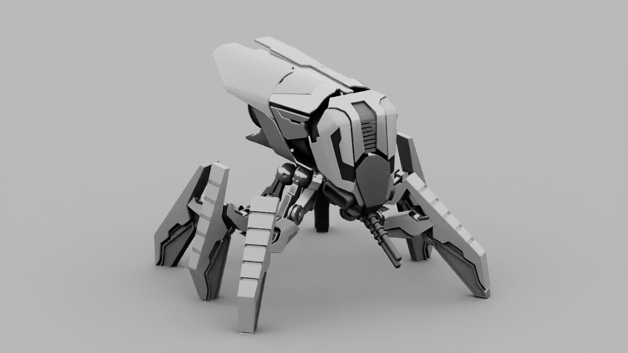 Fly robot  rigged character 3D model_6