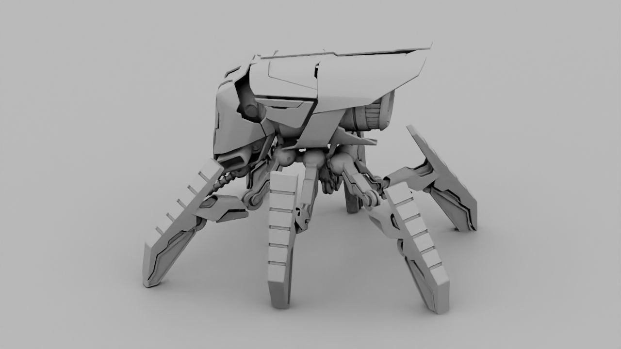 Fly robot  rigged character 3D model_11