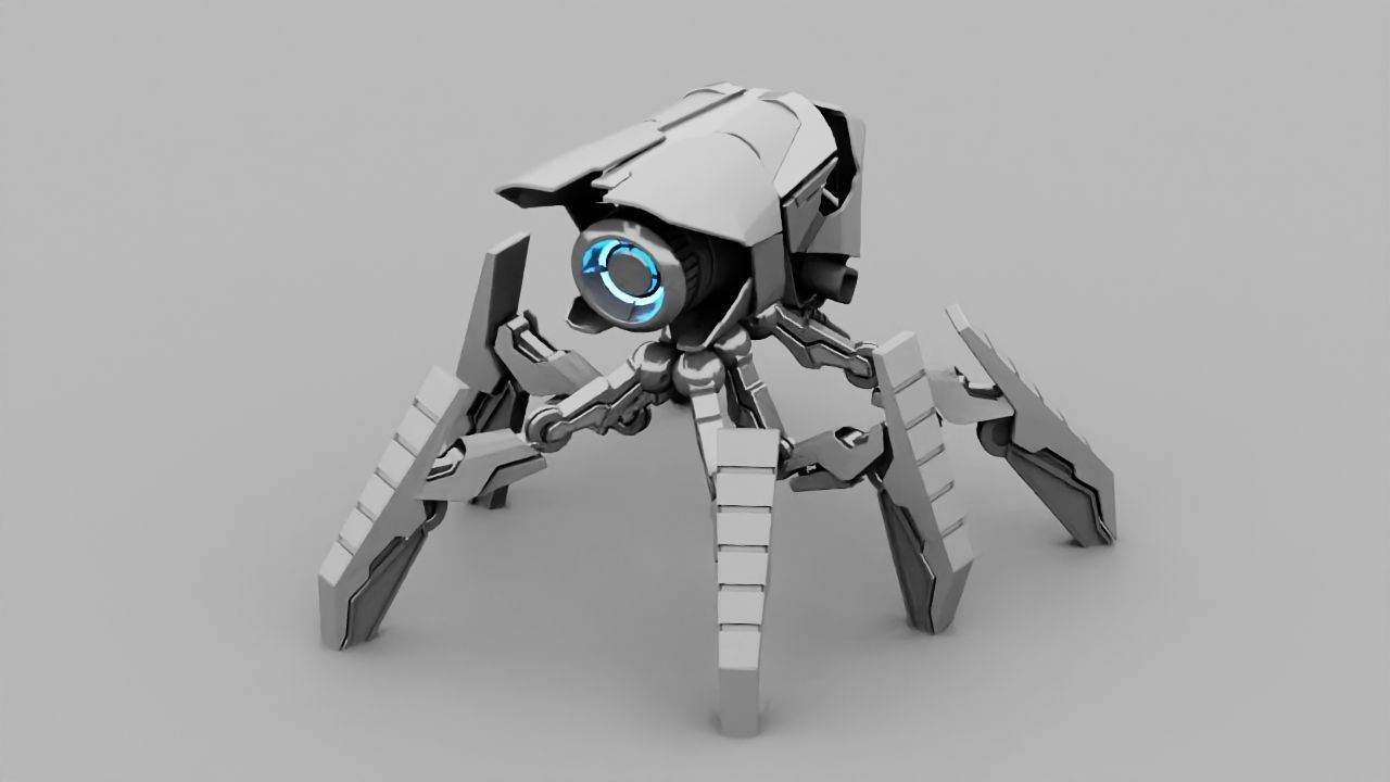 Fly robot  rigged character 3D model_3