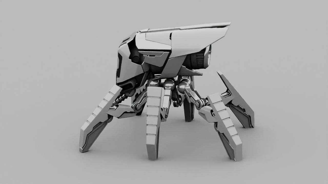 Fly robot  rigged character 3D model_1