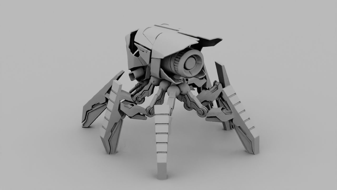 Fly robot  rigged character 3D model_10
