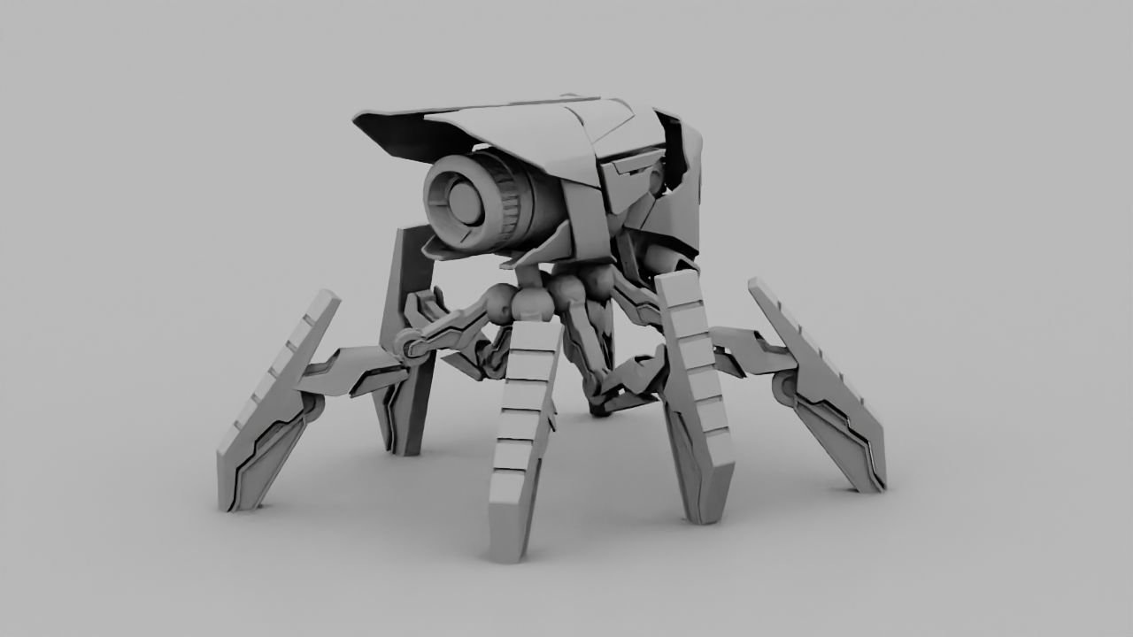Fly robot  rigged character 3D model_9