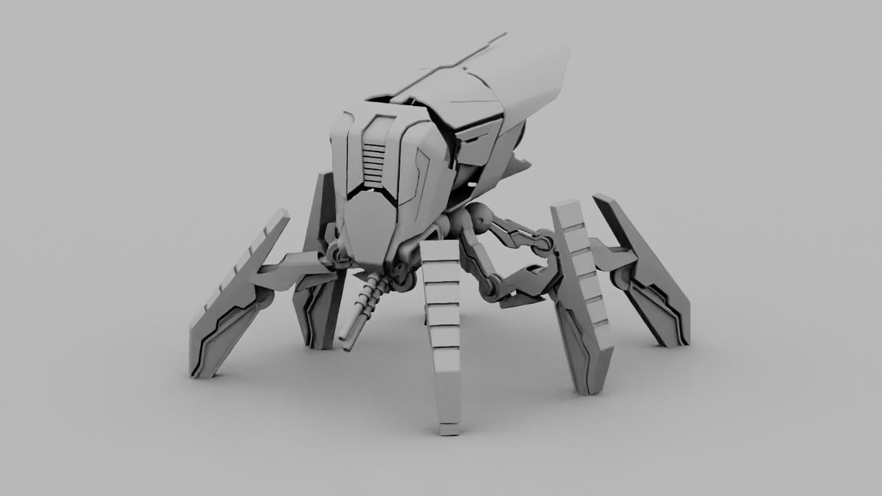 Fly robot  rigged character 3D model_14