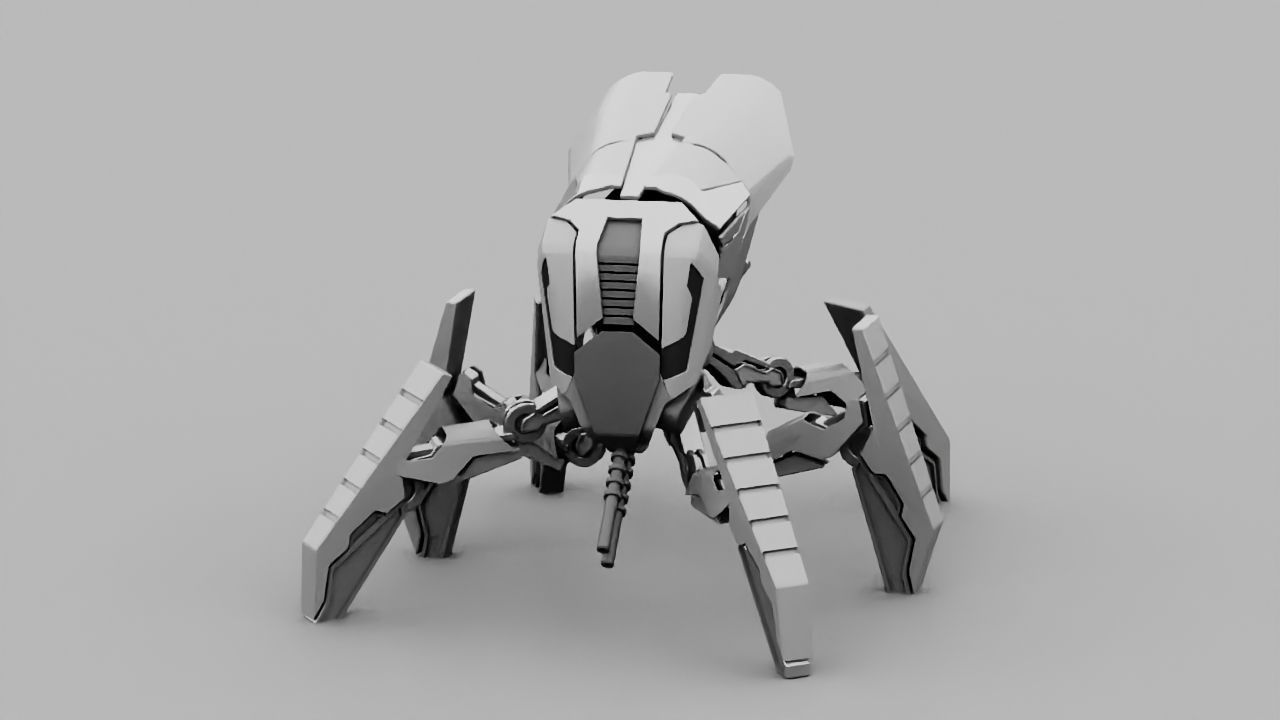 Fly robot  rigged character 3D model_8