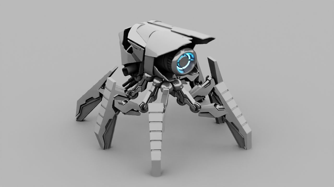 Fly robot  rigged character 3D model_2