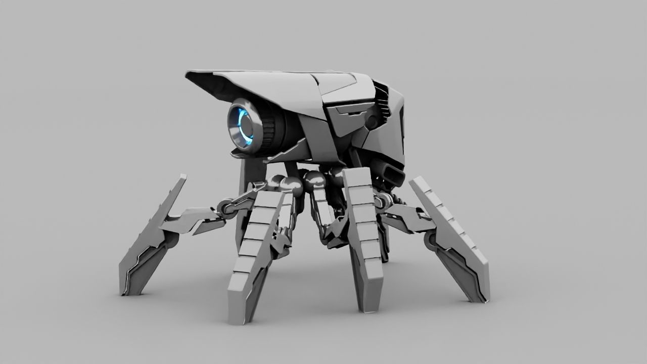 Fly robot  rigged character 3D model_4