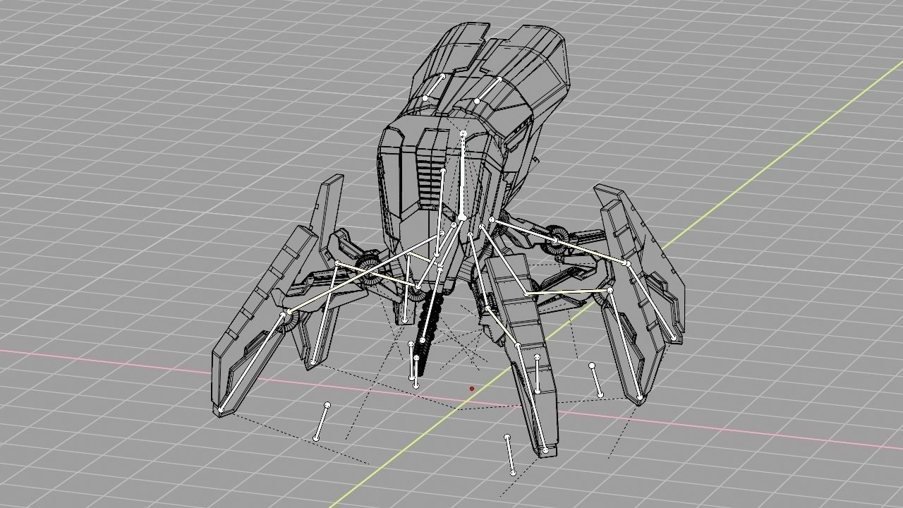 Fly robot  rigged character 3D model_16
