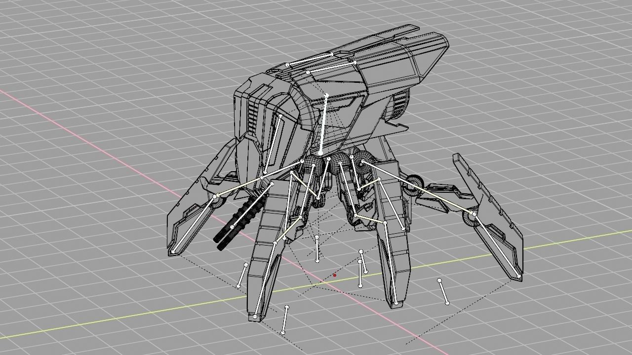 Fly robot  rigged character 3D model_17