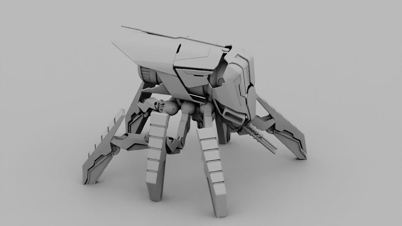 Fly robot  rigged character 3D model_12