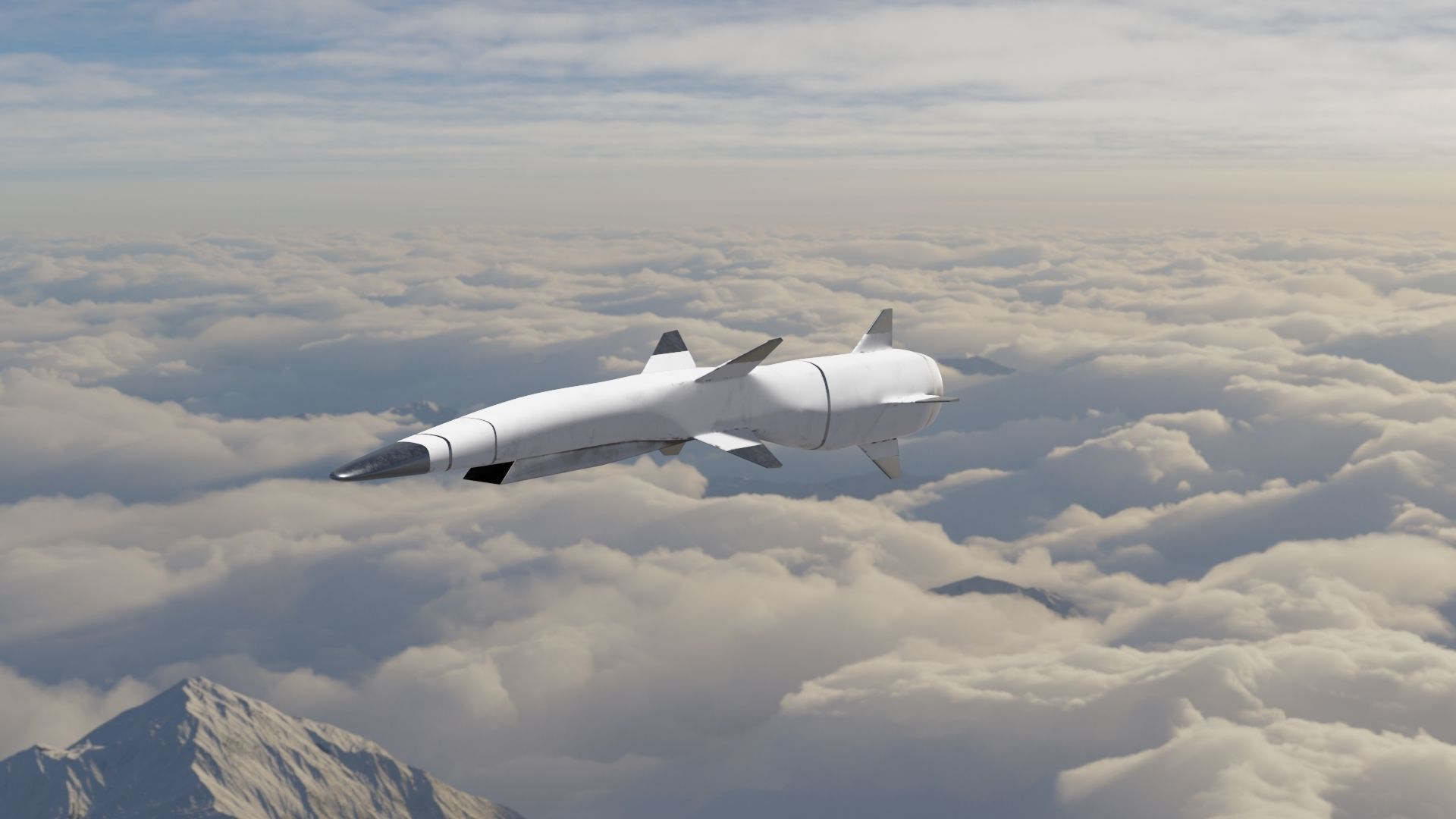 HYPERSONIC ROCKET Low-poly 3D model_4